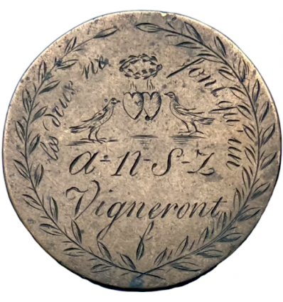 Médaille de mariage gravée s.d. ( fin XVIII ème - début XIX ème )