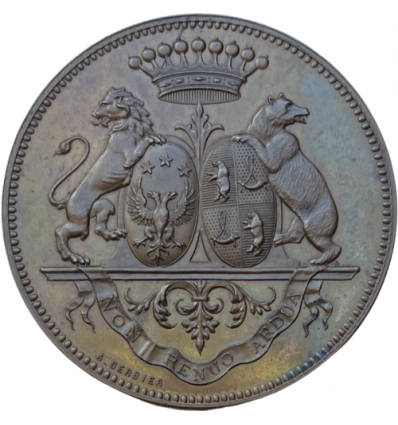 Médaille de mariage, noces d'or Alfred, Baron Renoüard de Bussierre et Louise Amélie, Baronne de Coëhorn  1875
