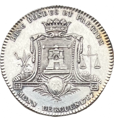 Jeton Louis XVI La Monnaie, ville de Rouen 1787